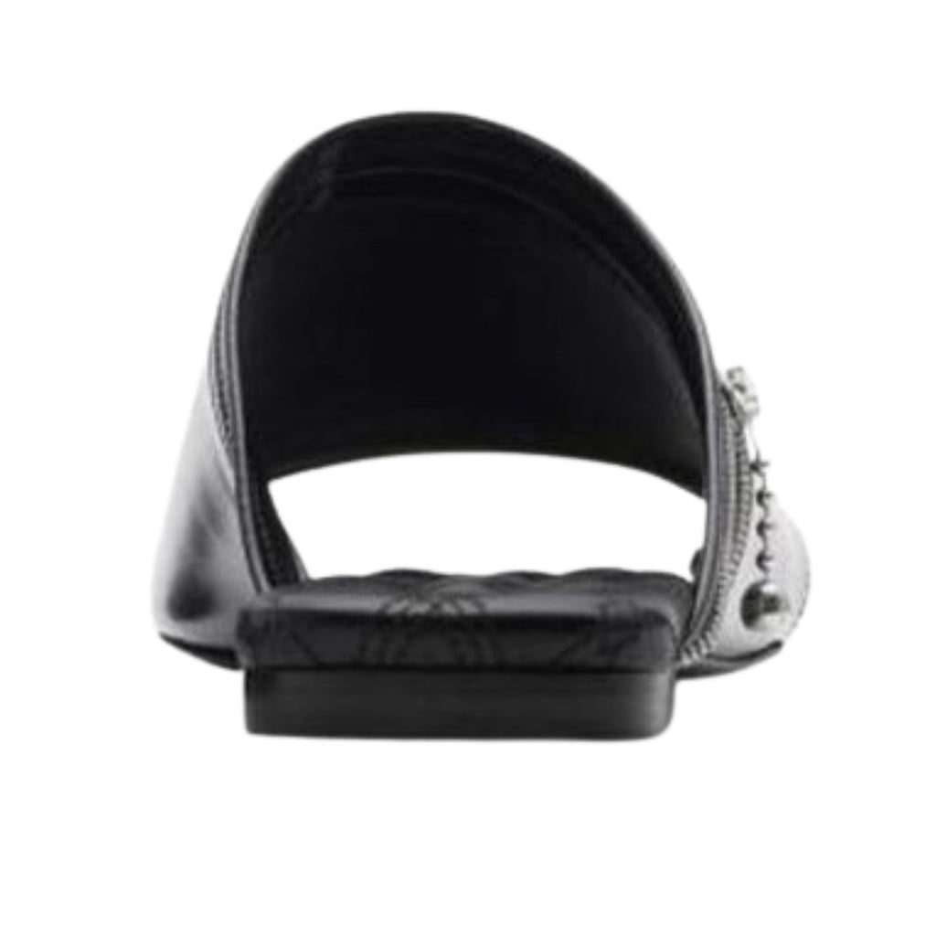 BURBERRY 8080270 Burberry Peep Zip Flast Leather Sandals BLACK PEEP SANDAL WOMENS UK 3