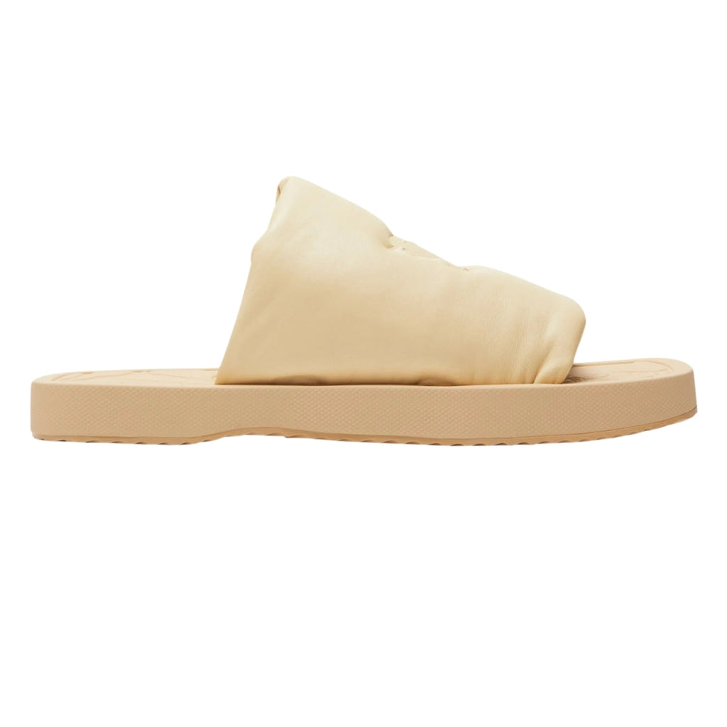 BURBERRY 8081569 Burberry EKD Slab leather slides BUTTER (Beige) SLAB KNIGHT SANDAL MALE UK 8