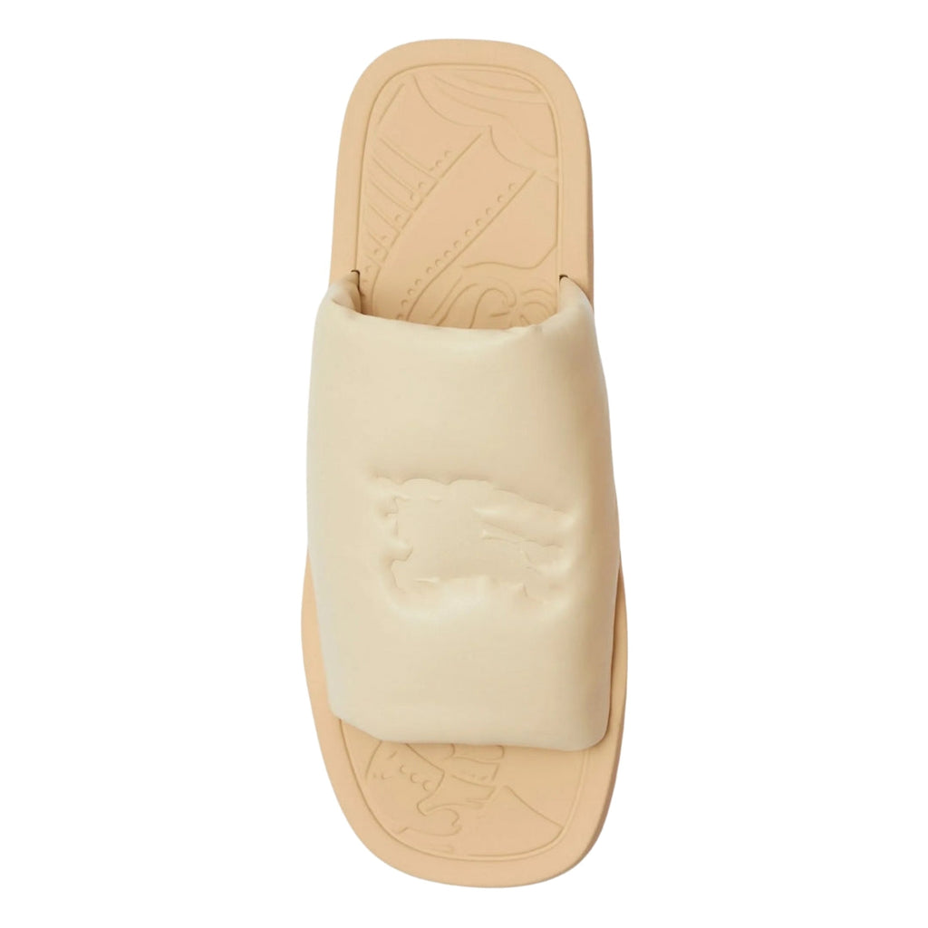 BURBERRY 8081569 Burberry EKD Slab leather slides BUTTER (Beige) SLAB KNIGHT SANDAL MALE UK 8