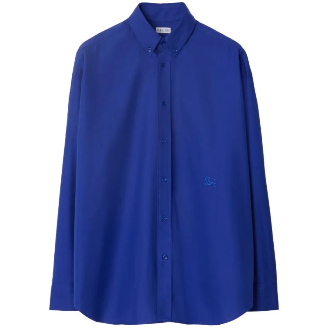 BURBERRY 8082884 Burberry Equestrian Knight cotton shirt KNIGHT (Blue) CASUAL SHIRT MALE M