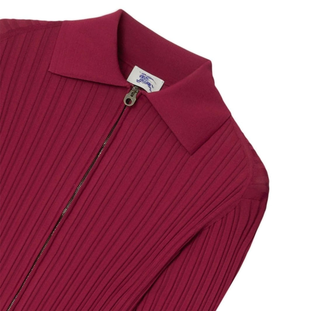 BURBERRY 8084709 Burberry Ribbed EKD Long Sleeve Dress RIPPLE (Burgundy) RIBBED DRESS WOMENS M