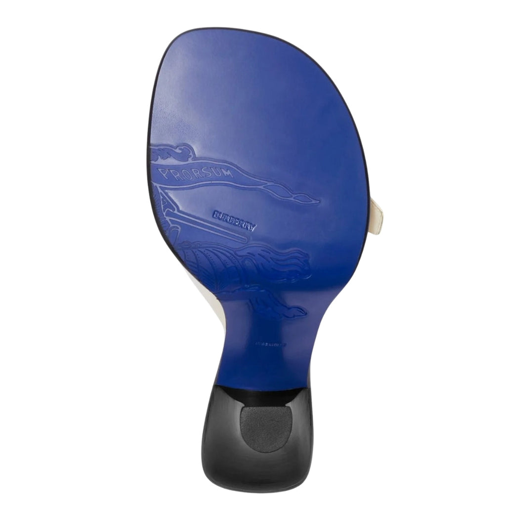 BURBERRY 8084824 Burberry Bay leather mules WOOL (Cream) PEEP SANDAL WOMENS UK 4