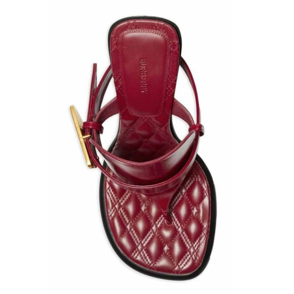 BURBERRY 8085542 Burberry Bay Leather Sandals SCARLET (Red) BAY SANDAL WOMENS UK 5