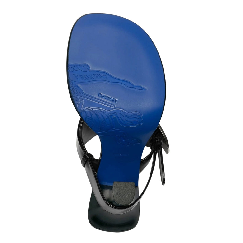 BURBERRY 8085544 Burberry Bay Leather Sandals BLACK BAY SANDAL WOMENS UK 4