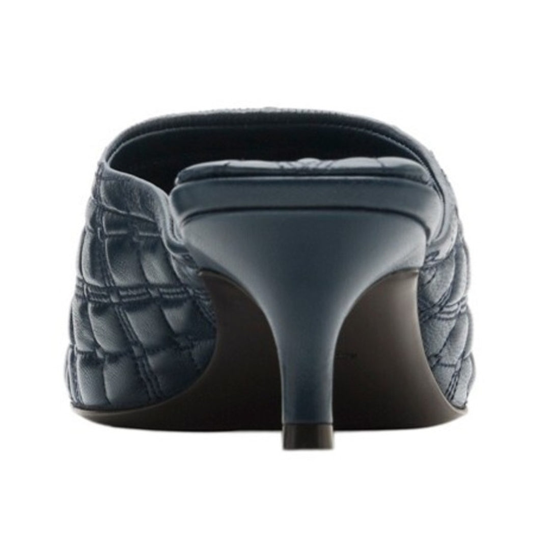 BURBERRY 8085641 Burberry EKD Leather Mules LAKE (Navy Blue) SANDAL WOMENS UK 4