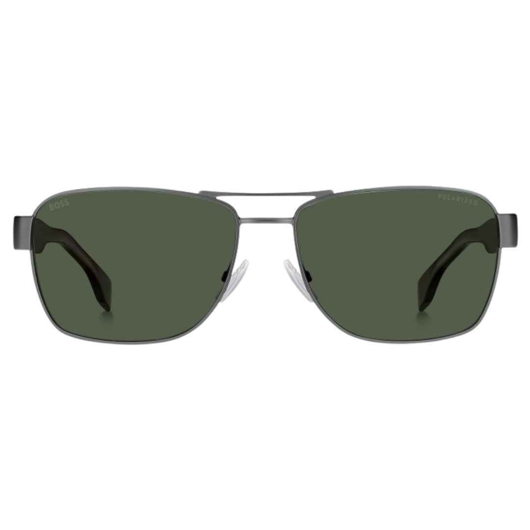 Hugo Boss Matte Ruthenium Dark Havana Legs Green Lensed Sunglasses BOSS 1441 0086 UC