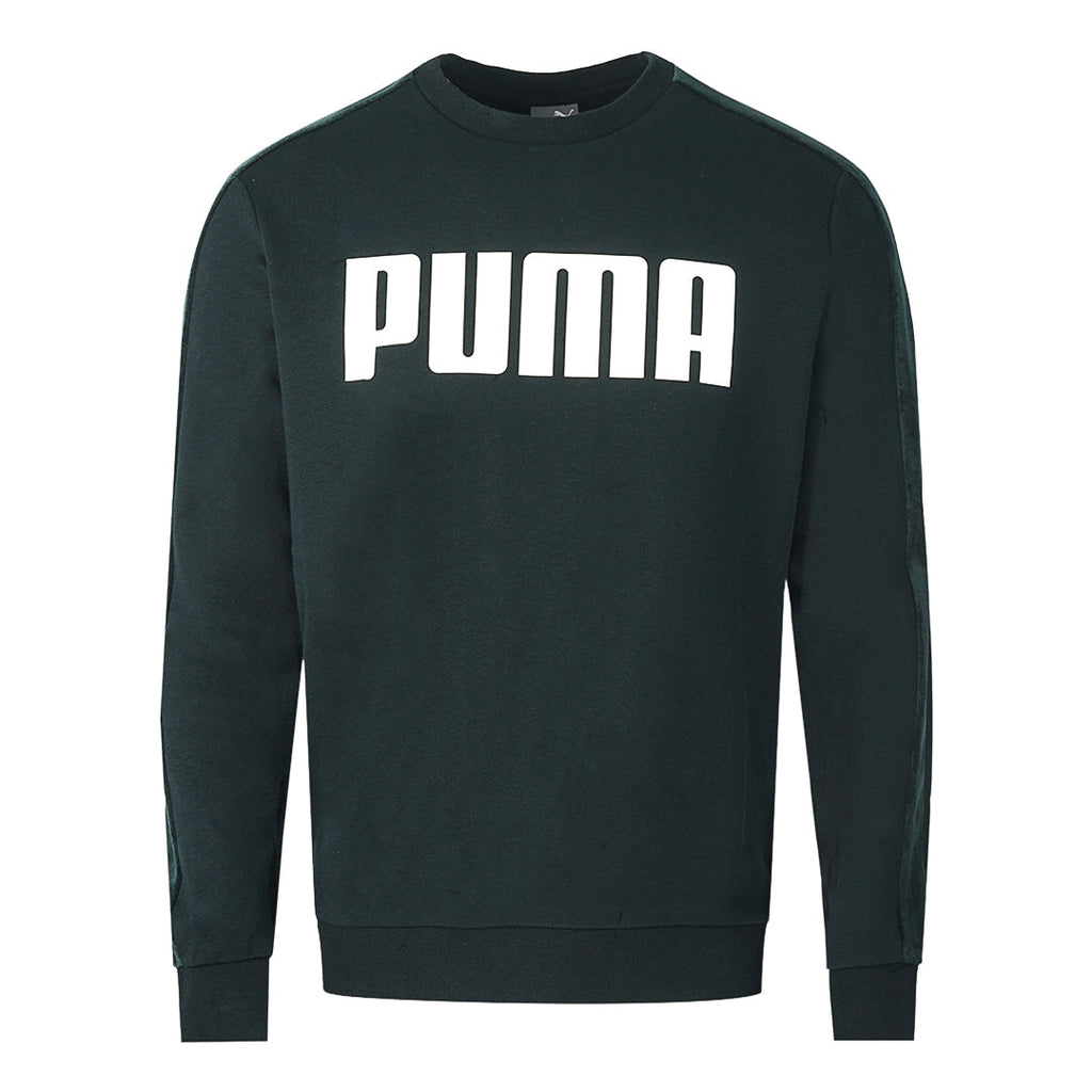 Puma Velvet Taped Logo Black Sweatshirt - Nova Clothing
