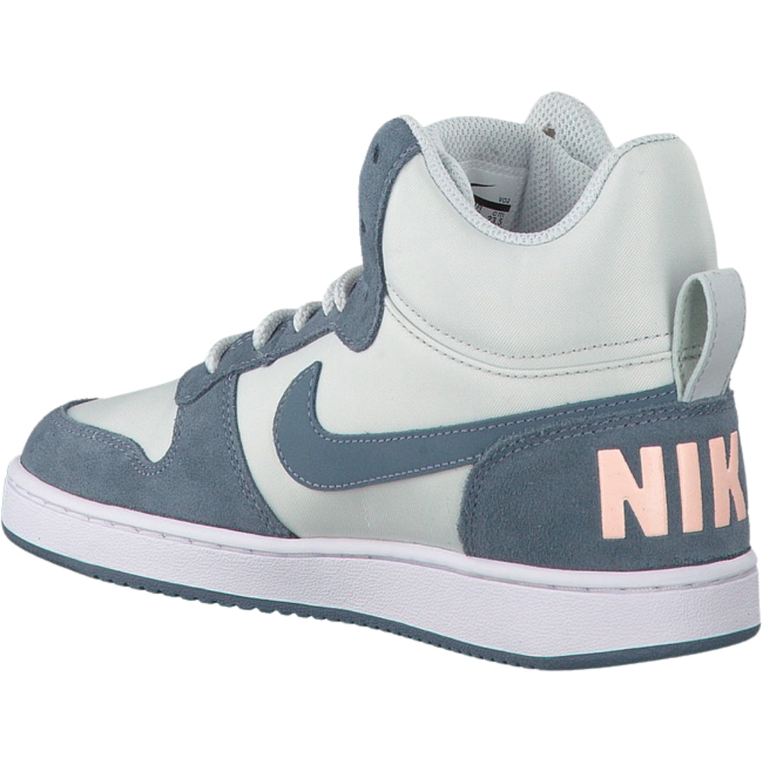 NIKE 844907 005 Nike Court Borough Mid Prem  SILVER/BLUE TRAINER WOMENS UK 4