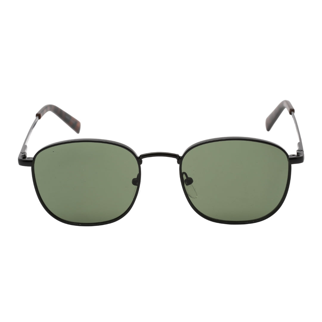 Calvin Klein Solid Green Lens Matte Black Sunglasses One Size