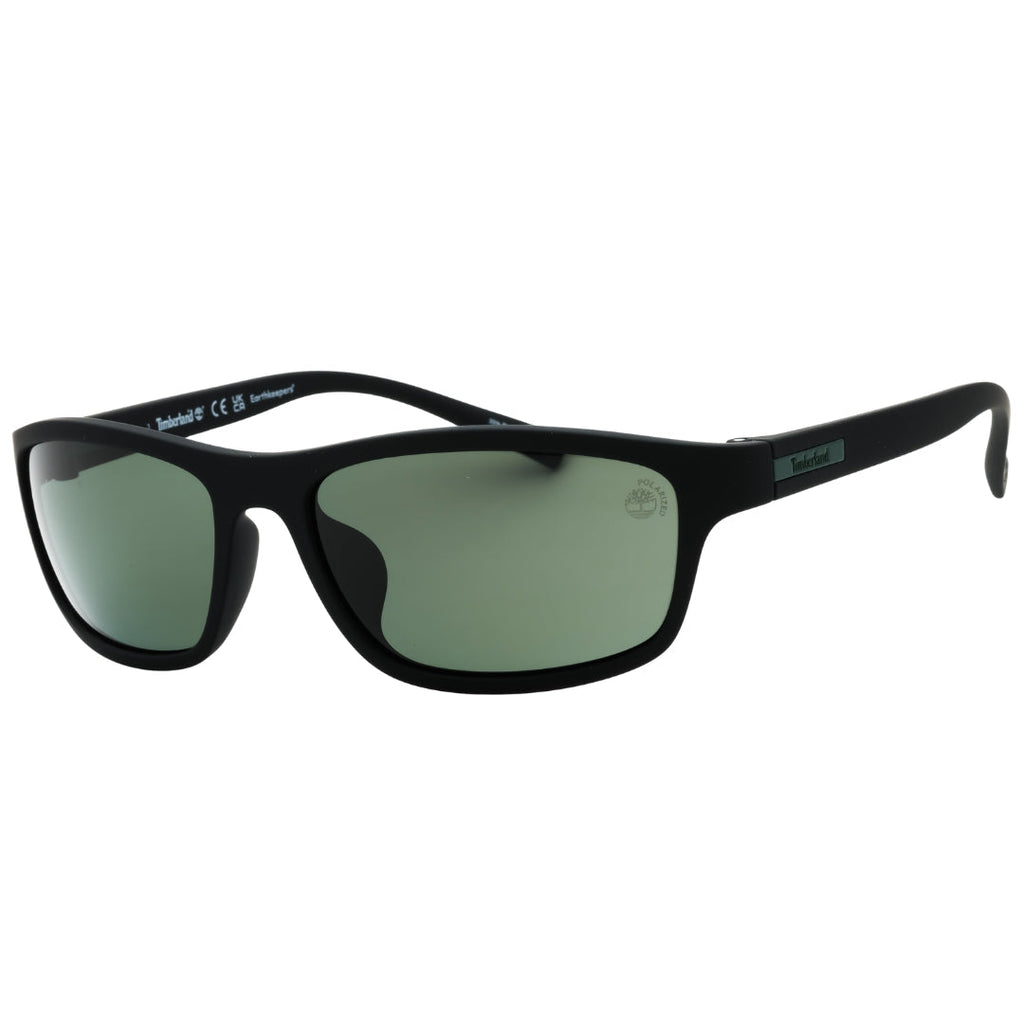 Timberland Tb9237 02R Matte Black / Green Polarized Sunglasses One Size