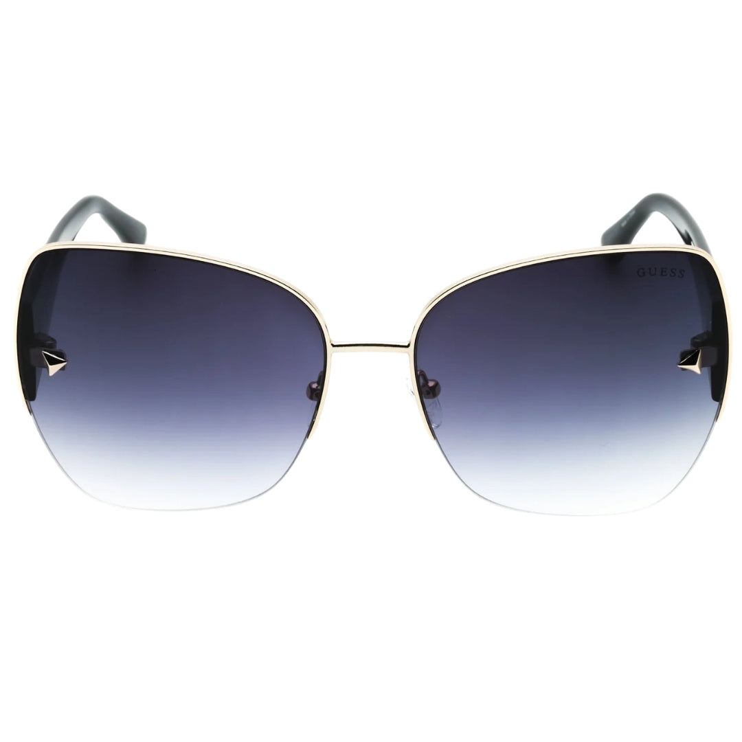 Guess Gold Detail Black Frame Smoke Gradient Lens Sunglasses GF6136 32B