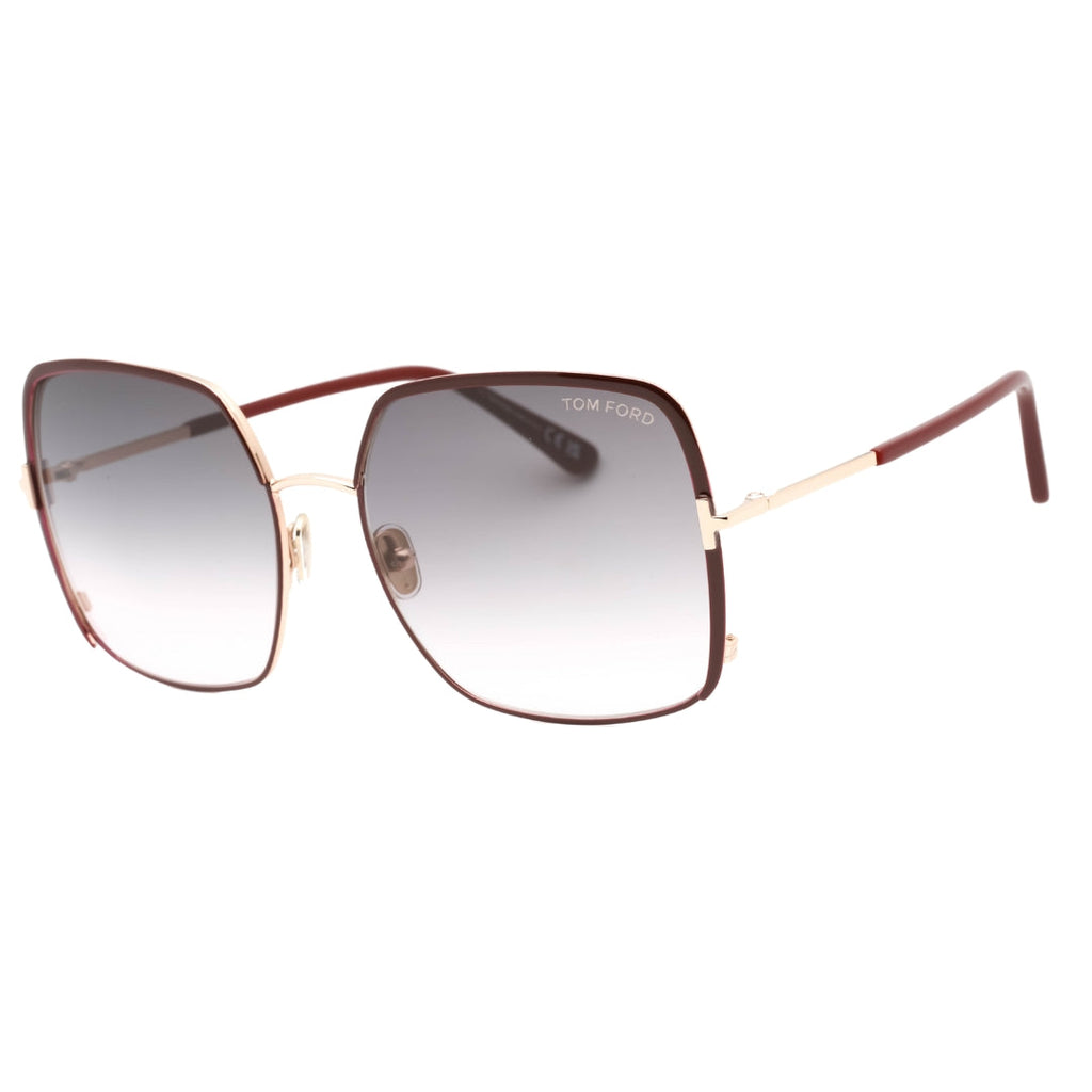 Tom Ford Gradient Blue Lens Shiny Bordeaux Sunglasses One Size