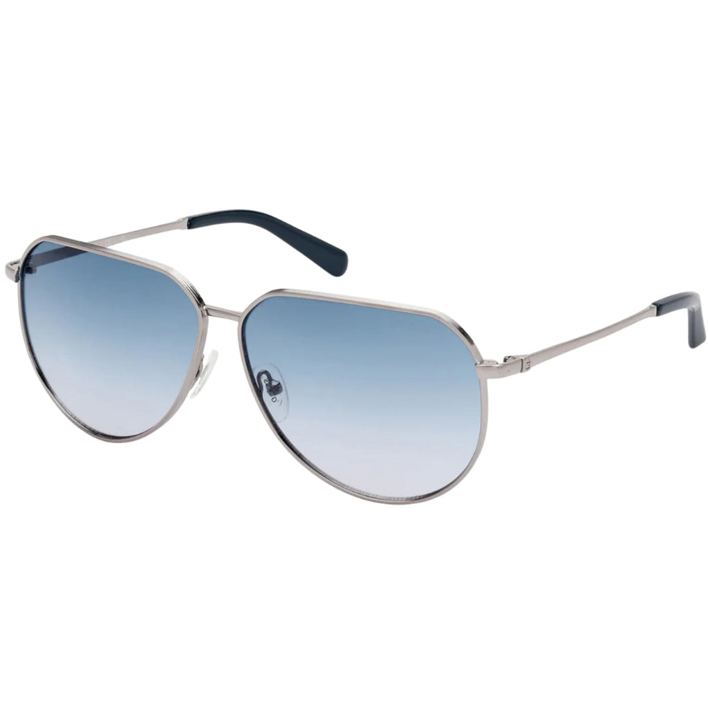 Guess Shiny Gunmetal Grey Gradient Blue Lensed Sunglasses GU00089 08W