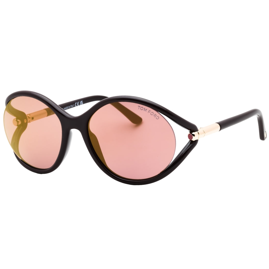 Tom Ford FT1090 48Z shiny dark brown / Rose Brown Sunglasses One Size