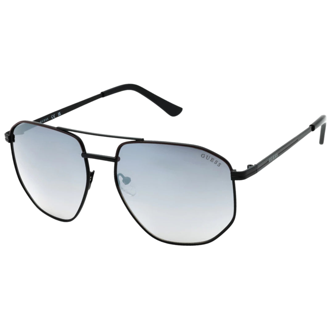 Guess Smoke Mirrored Lens Shiny Black Sunglasses GF5122 01C