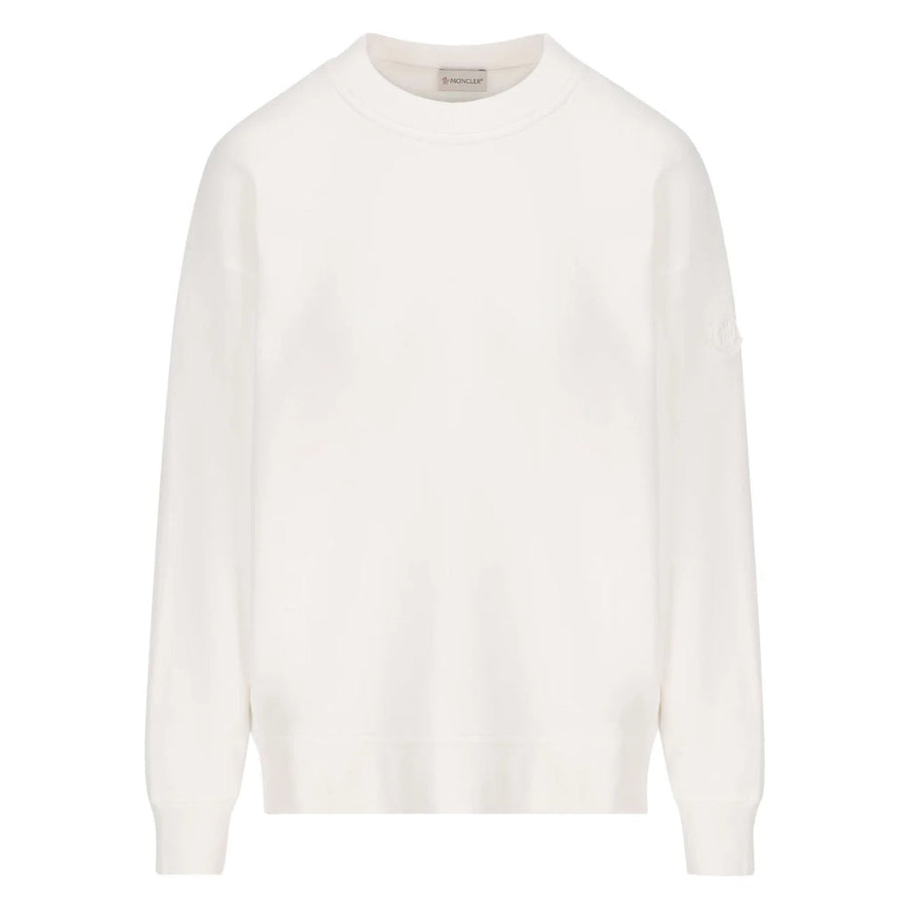 Moncler Detailed Logo On Back White Sweatshirt 8G00031809KX 034