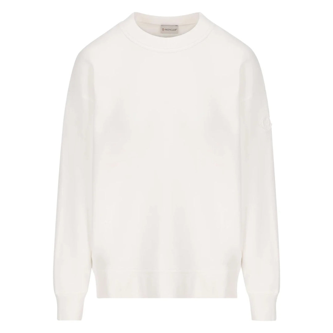 Moncler Detailed Logo On Back White Sweatshirt 8G00031809KX 034