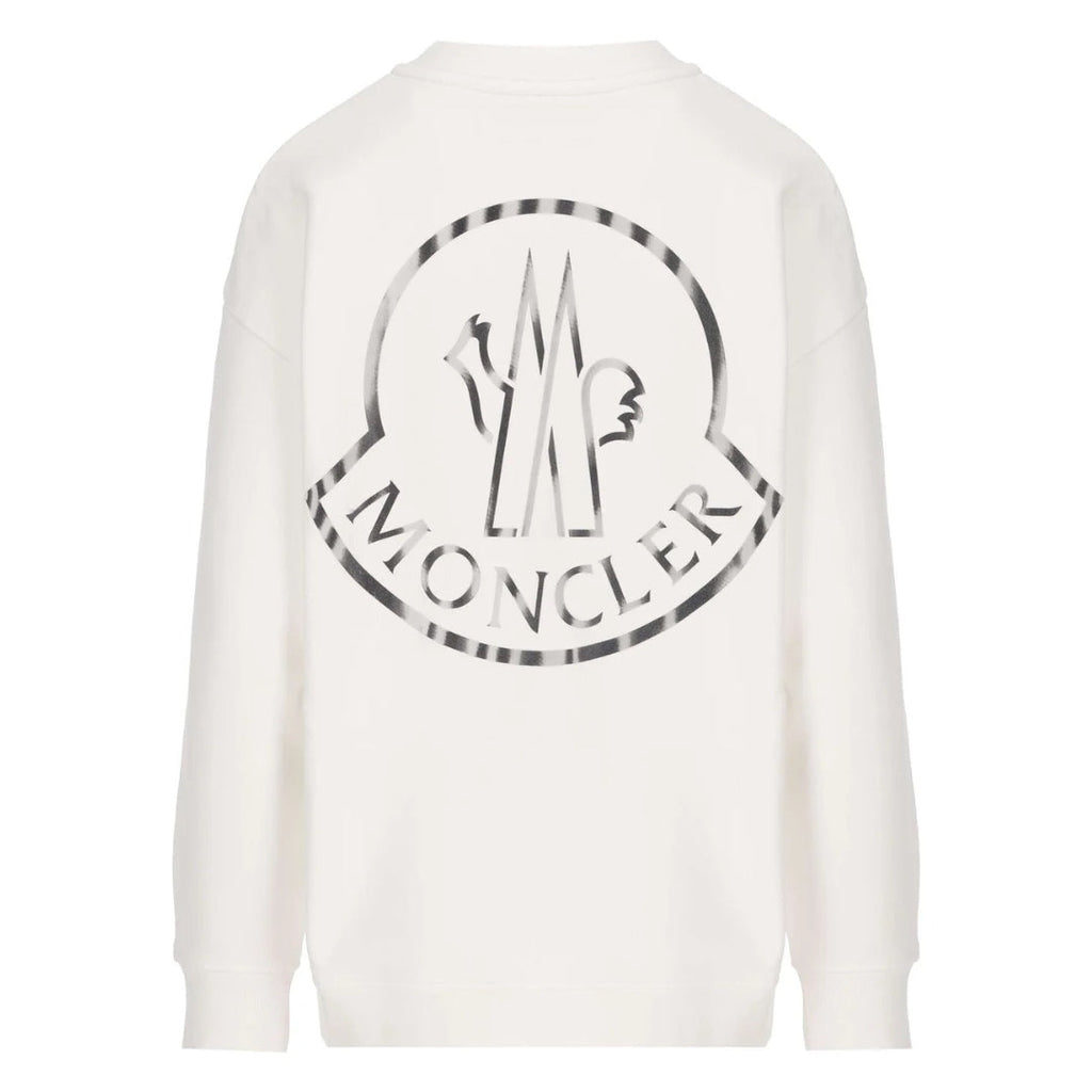 Moncler Detailed Logo On Back White Sweatshirt 8G00031809KX 034