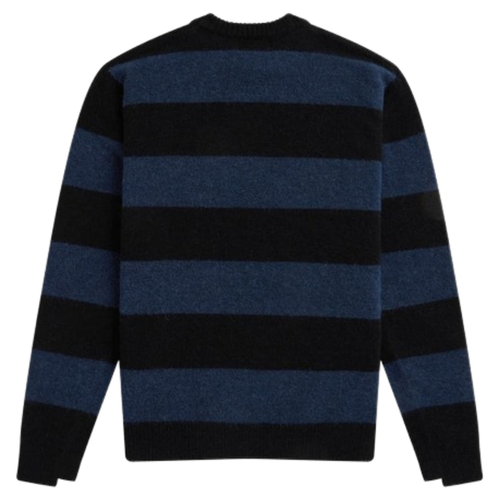 Fred Perry Carbon Blue Bold Stripe Alpaca Blend Jumper K2559 266