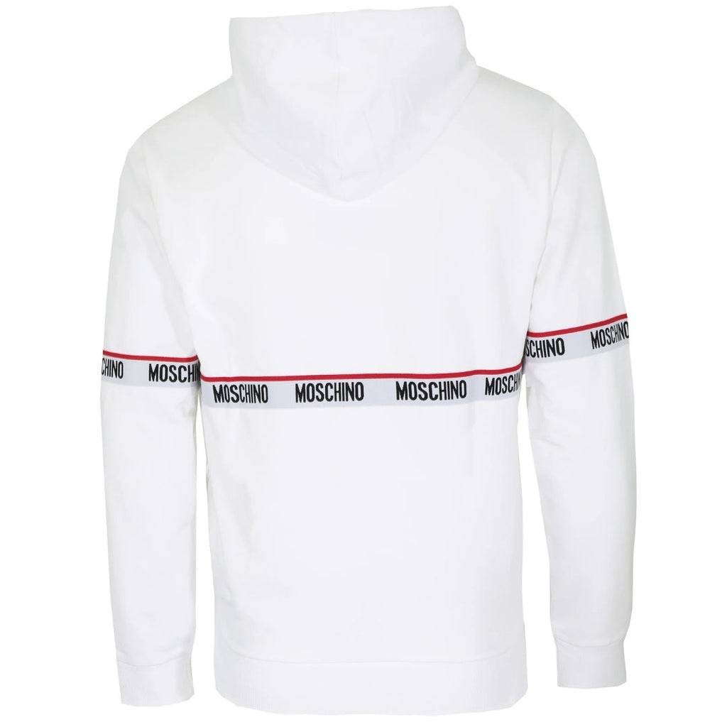 Moschino Branded Taped Chest White Hoodie XS