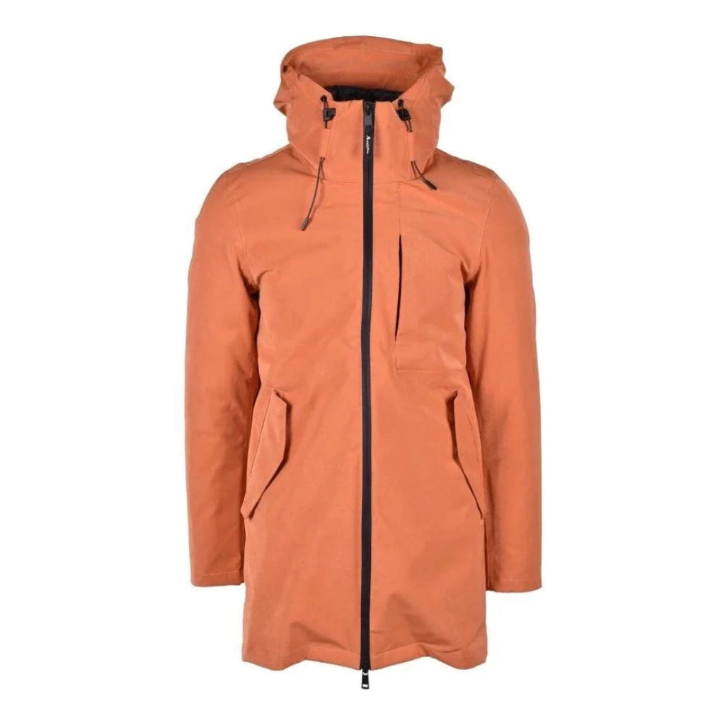 Aquascutum ACTIVE 3-WAY PARKA RUST FW23 JK001 23 Orange Parka Jacket Mens S