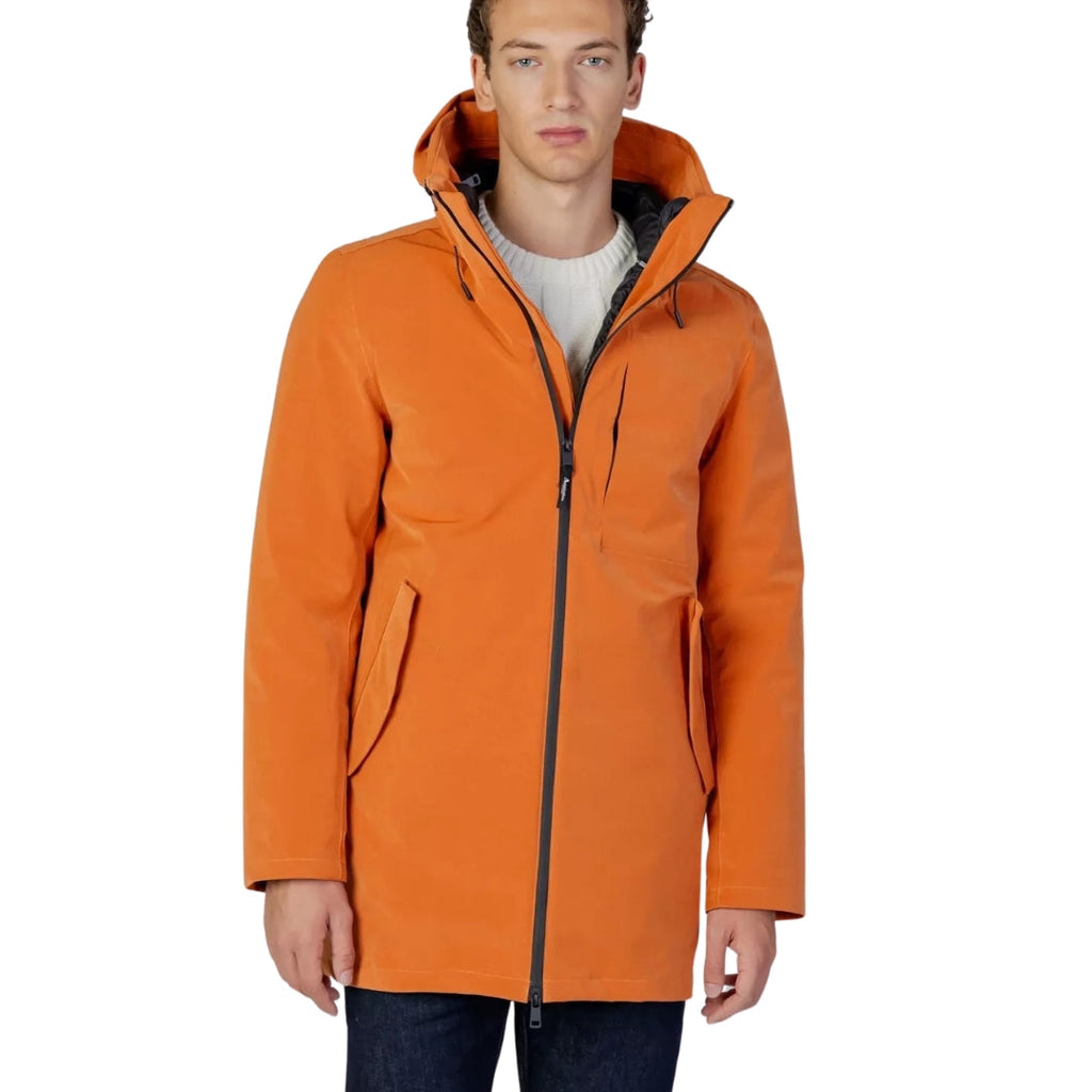 Aquascutum ACTIVE 3-WAY PARKA RUST FW23 JK001 23 Orange Parka Jacket Mens S