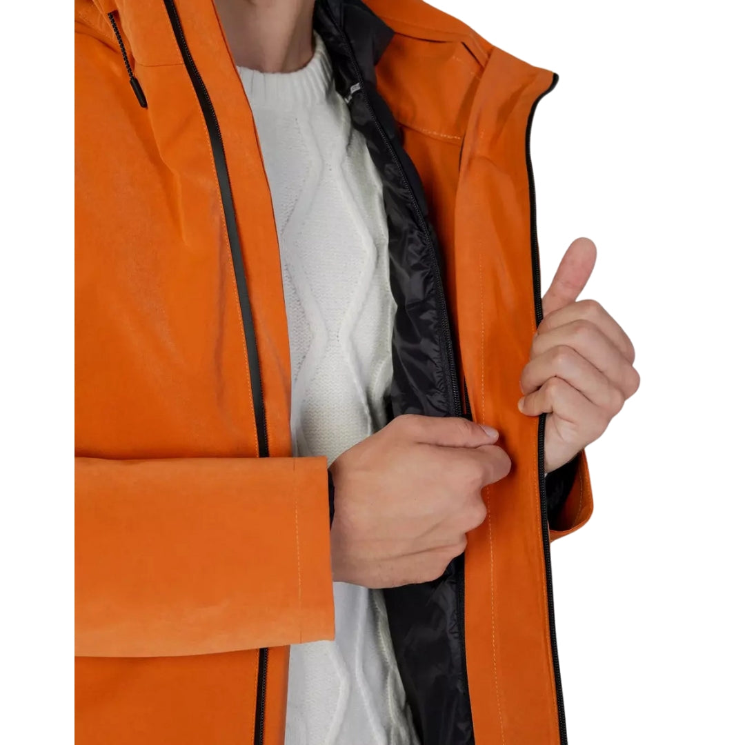 Aquascutum ACTIVE 3-WAY PARKA RUST FW23 JK001 23 Orange Parka Jacket Mens S
