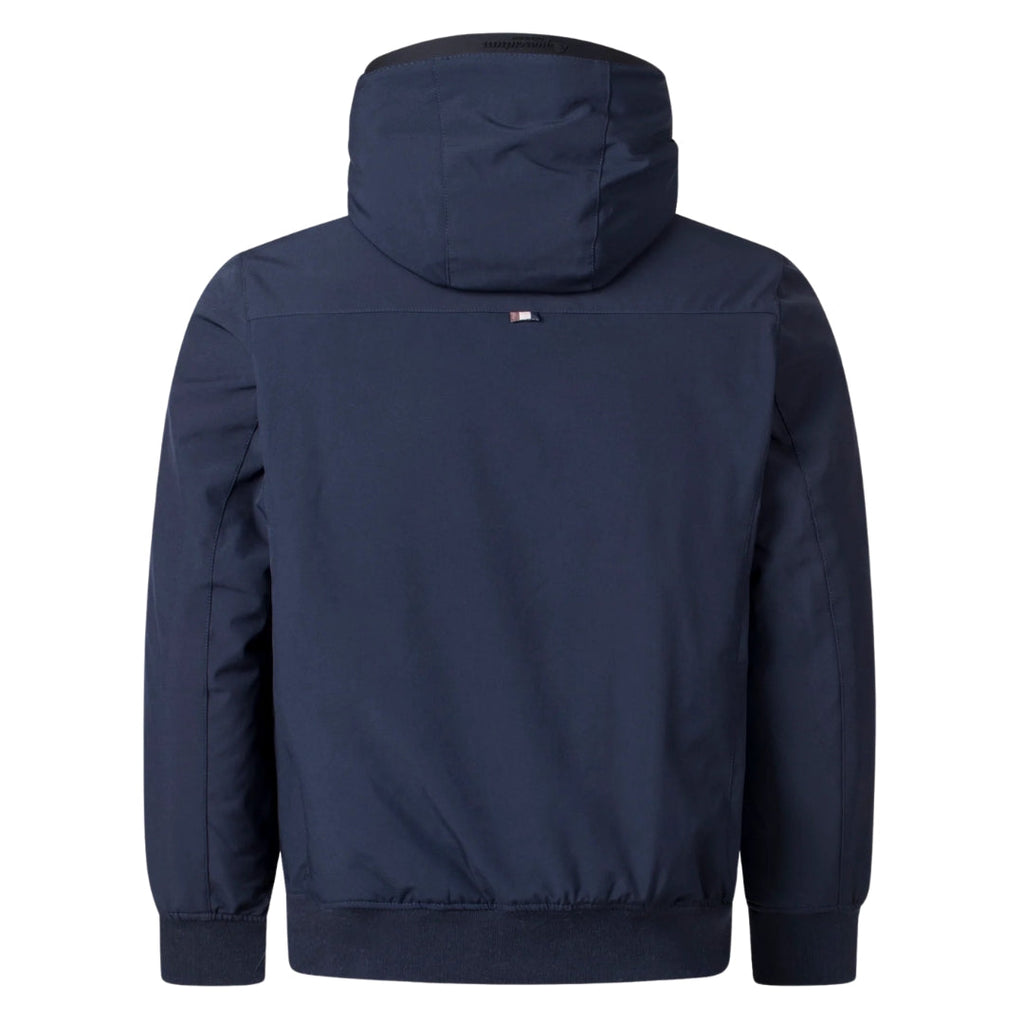 Aquascutum Active Hooded Jacket Navy Fw23 Jk008 11 Navy Blue Jacket Mens - Style Centre Wholesale