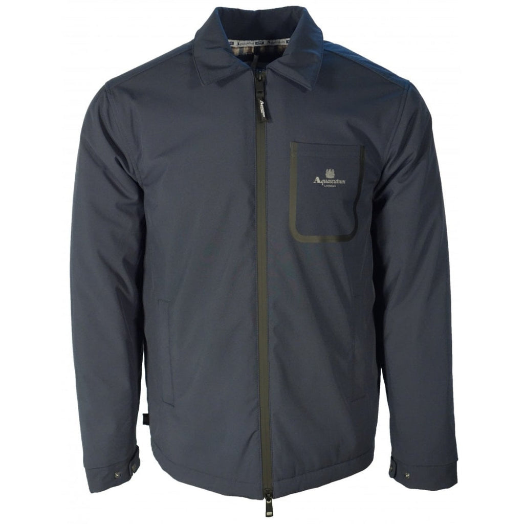 Aquascutum Active Coach Jacket Navy Fw23 Jk009 11 Navy Blue Jacket Mens - Style Centre Wholesale