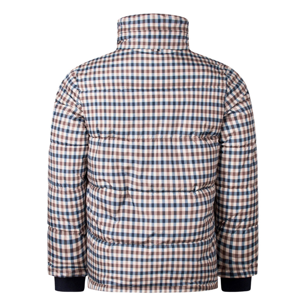 Aquascutum ACTIVE PUFFER JACKET CHECK FW23 JK010 28 Beige Check Jacket Mens S