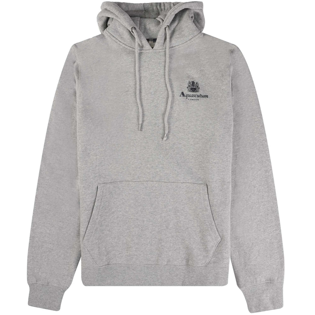Aquascutum ACTIVE SMALL LOGO HOODIE FW23 SW002 05 Grey Hoodie Mens XXL