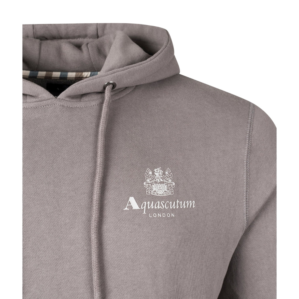 Aquascutum ACTIVE SMALL LOGO HOODIE FW23 SW002 25 Grey Hoodie Mens S