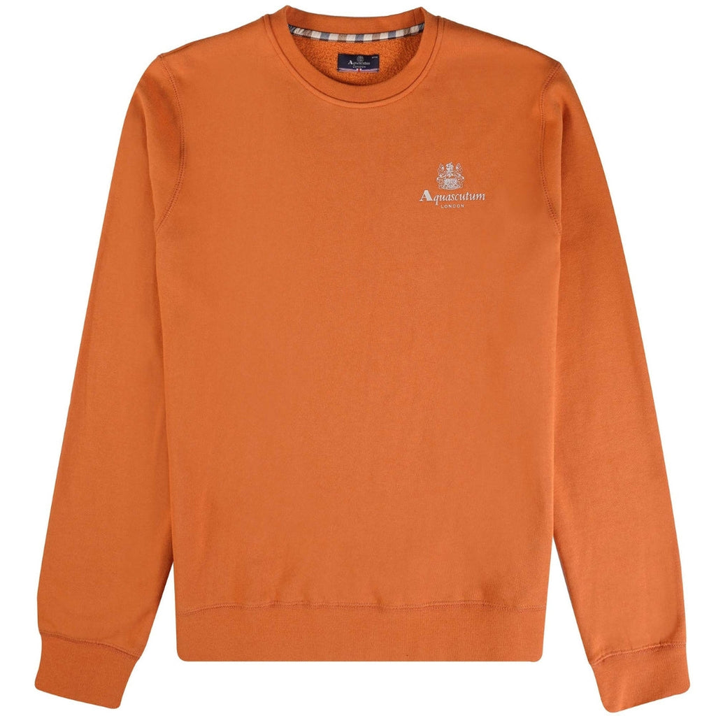 Aquascutum ACTIVE SMALL LOGO CREW FW23 SW006 23 Orange Jumper Mens S