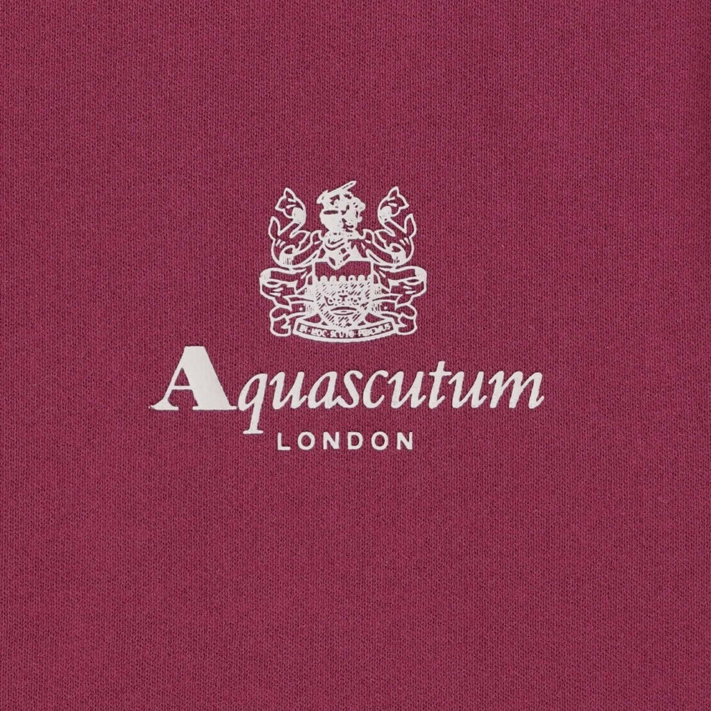 Aquascutum ACTIVE SMALL LOGO CREW FW23 SW006 26 Burgundy Jumper Mens S