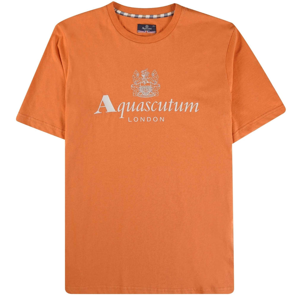 Aquascutum ACTIVE BIG LOGO T-SHIRT FW23 TS001 23 Orange T-Shirt Mens S