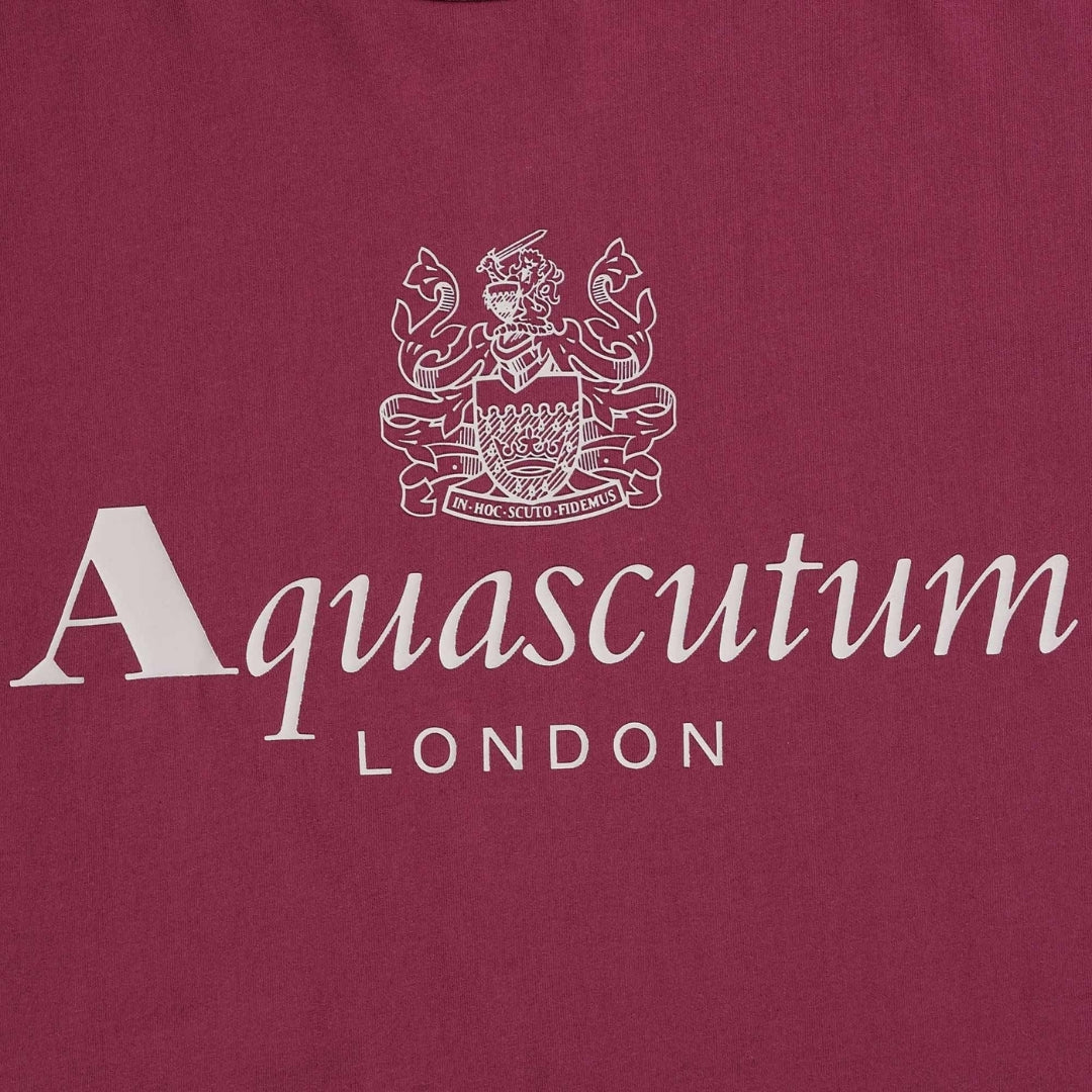 Aquascutum ACTIVE BIG LOGO T-SHIRT FW23 TS001 26 Burgundy T-Shirt Mens M