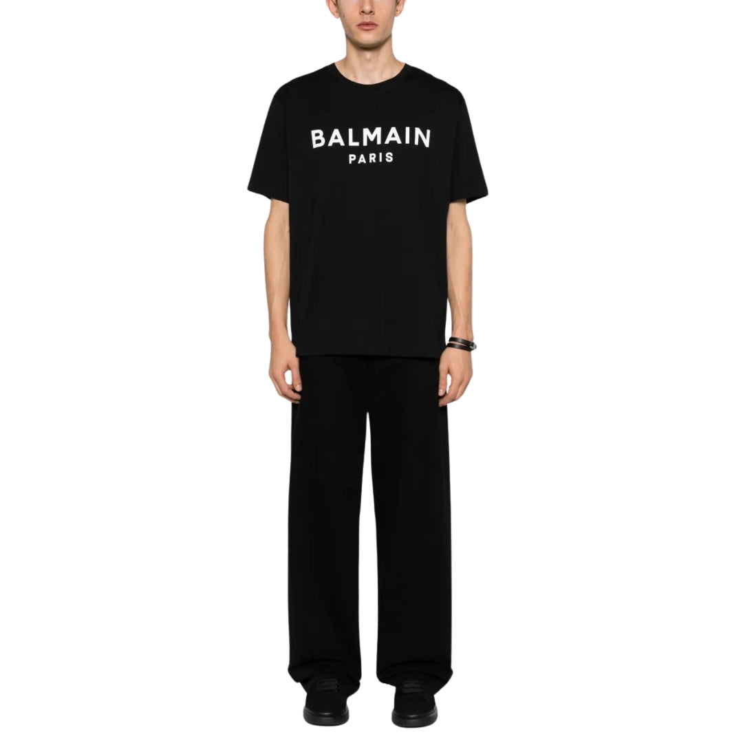 Balmain Paris Bold Brand Logo Black T-Shirt AH1EF000BB29 EAB