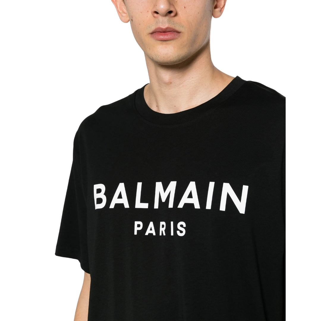 Balmain Paris Bold Brand Logo Black T-Shirt AH1EF000BB29 EAB