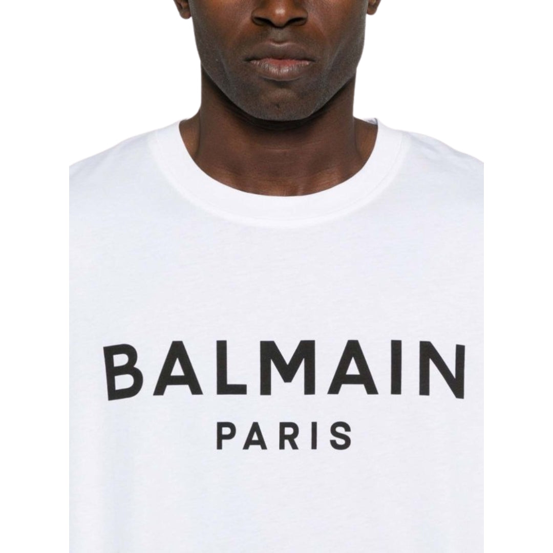 Balmain Paris Bold Brand Logo White T-Shirt AH1EF000BB29 GAB