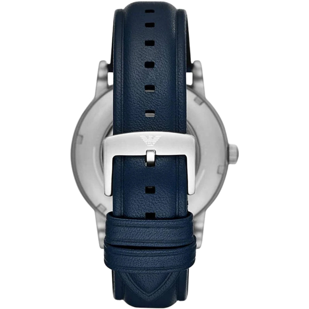 Emporio Armani Navy Blue Strap Silver Watch AR60030