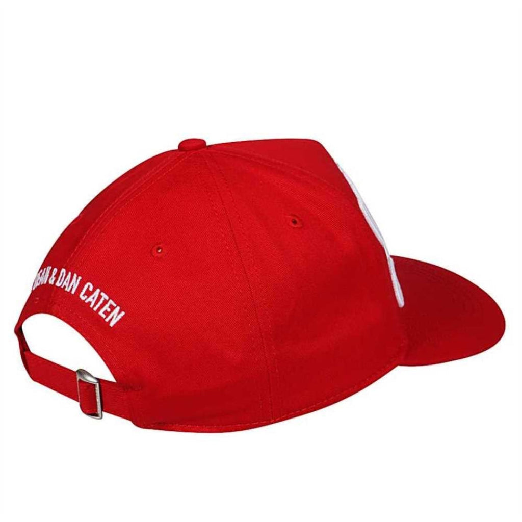 DSQUARED2 BCM0340 4065 Dsquared2 25th Anniversary Reverse Logo Baseball Cap 4065 RED Hat One Size