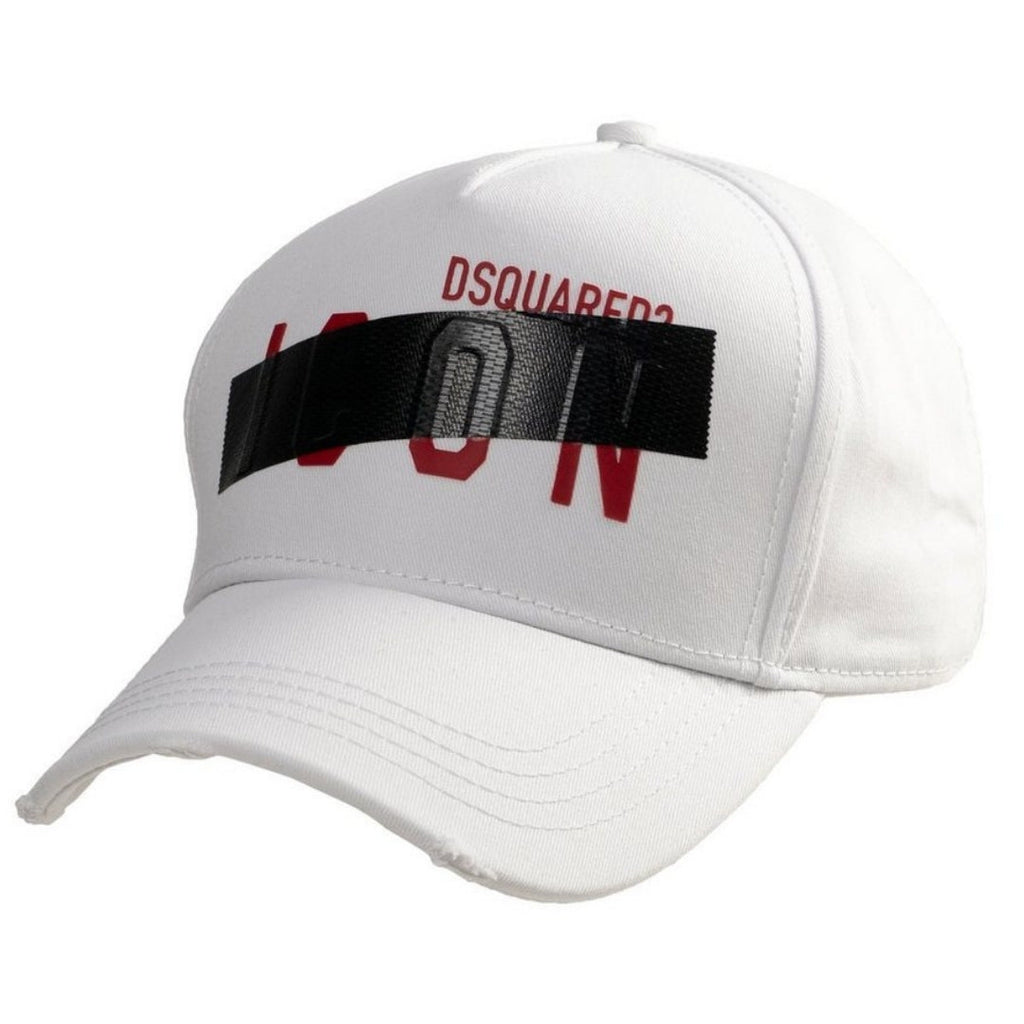 Dsquared2 Taped Icon Logo White Cap BCM0478 1062