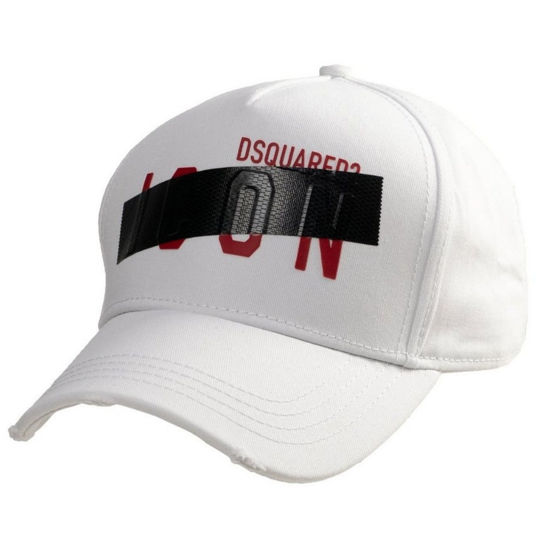 Dsquared2 Taped Icon Logo White Cap BCM0478 1062