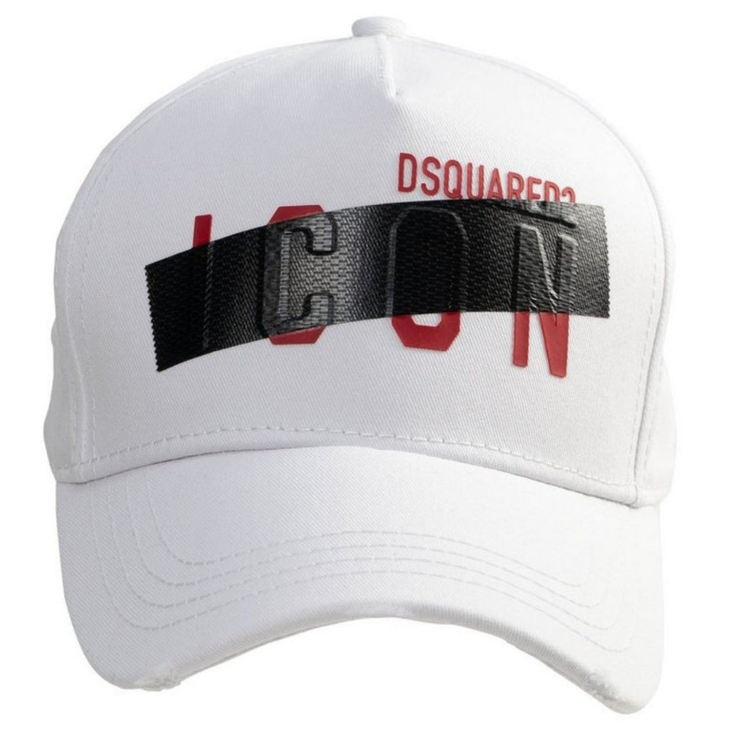 Dsquared2 Taped Icon Logo White Cap BCM0478 1062