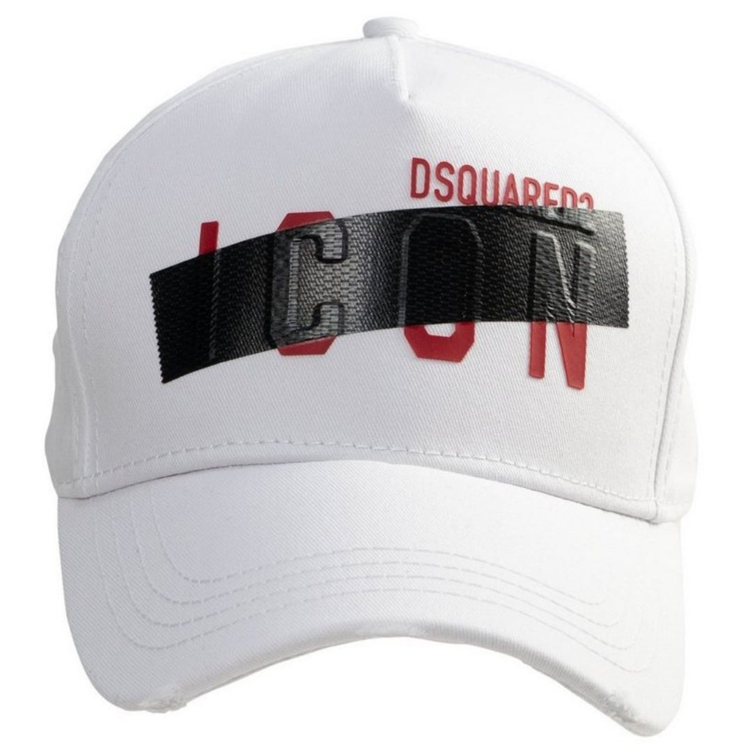 Dsquared2 Taped Icon Logo White Cap BCM0478 1062
