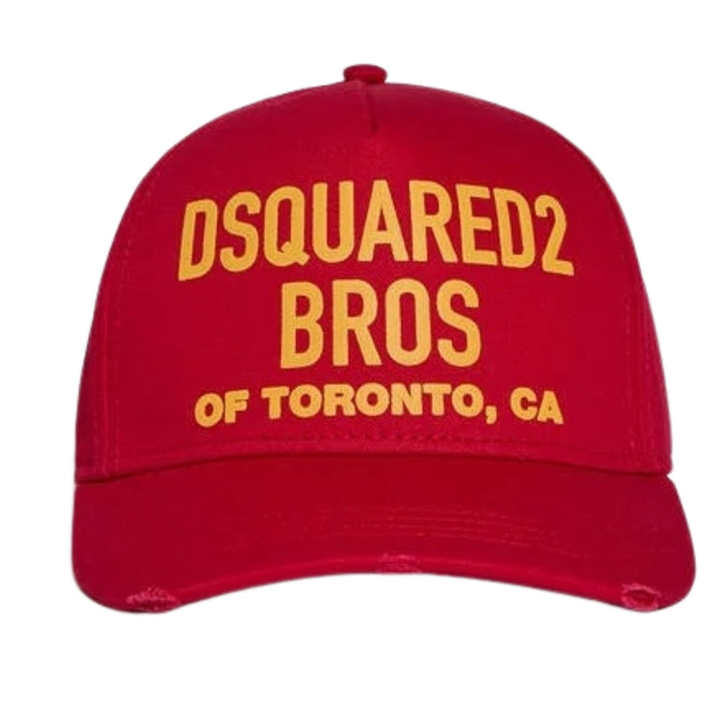 DSQUARED2 BCM0517 4065 Dsquared2 Bros Of Toronto Baseball Cap 4065 RED Hat One Size