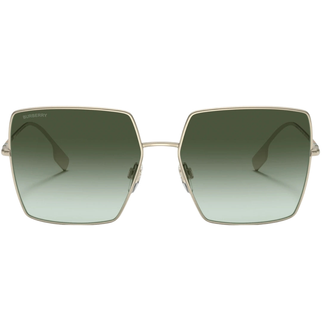 Burberry Daphne Green Square Lens Gold Sunglasses BE3133 11098E