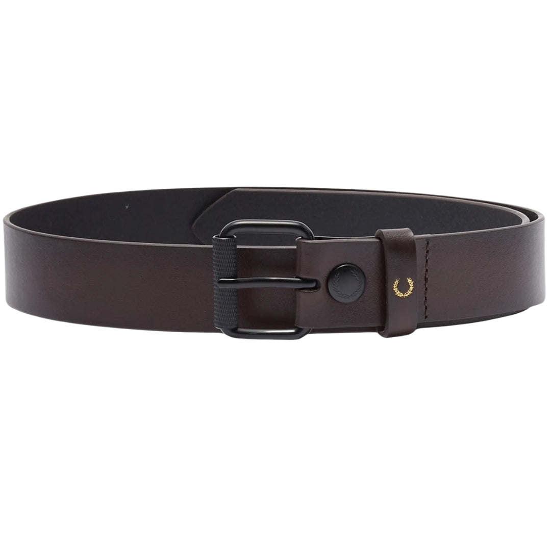 Fred Perry Oxblood Brown Burnished Leather Belt W30