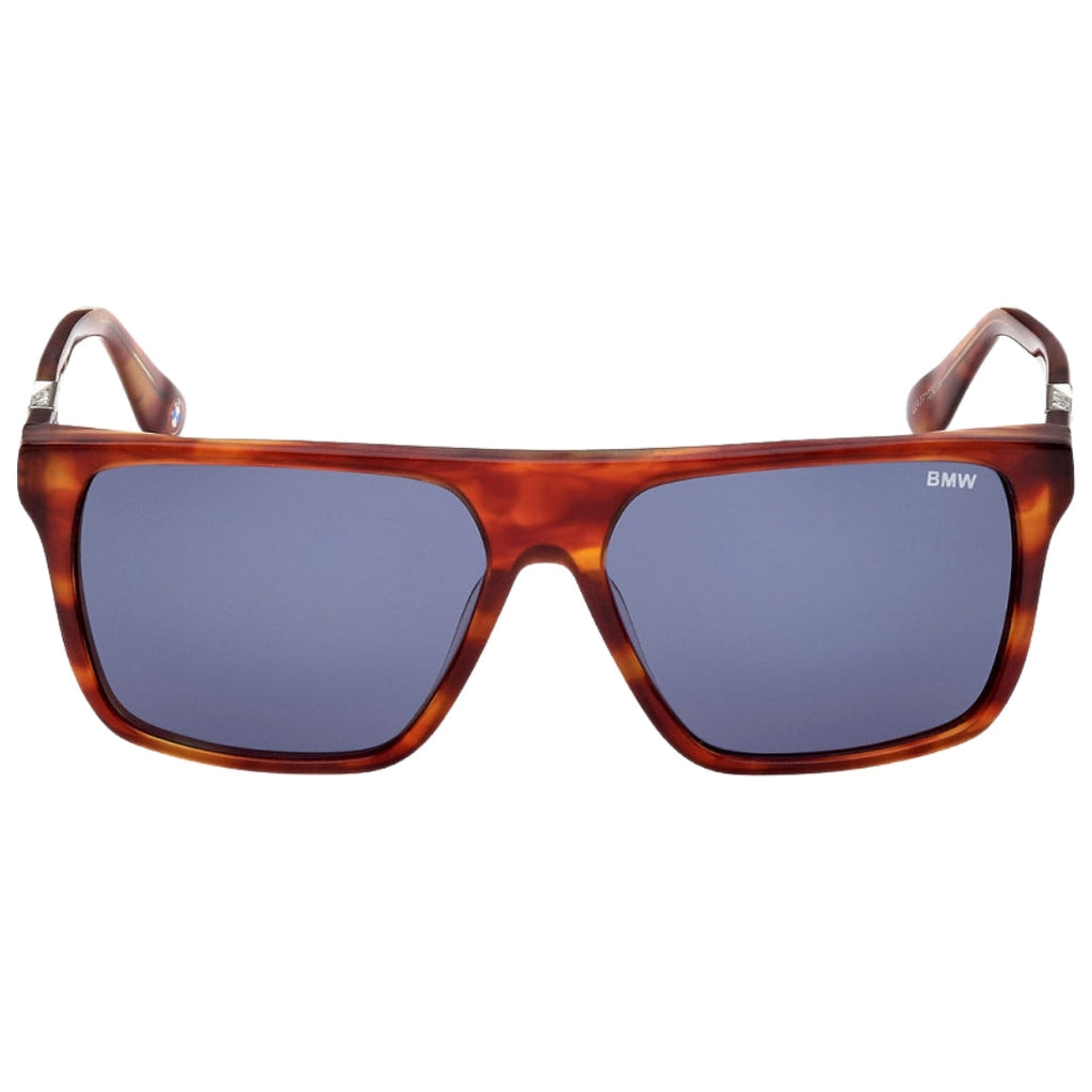 BMW Red Havana Framed Blue Lensed Sunglasses BW0040-HV
