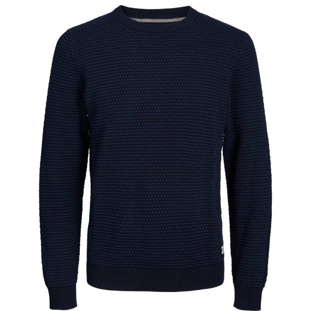 Jack And Jones Bronwood Knit Blue Hoodie Jack And Jones - Style Centre Wholesale